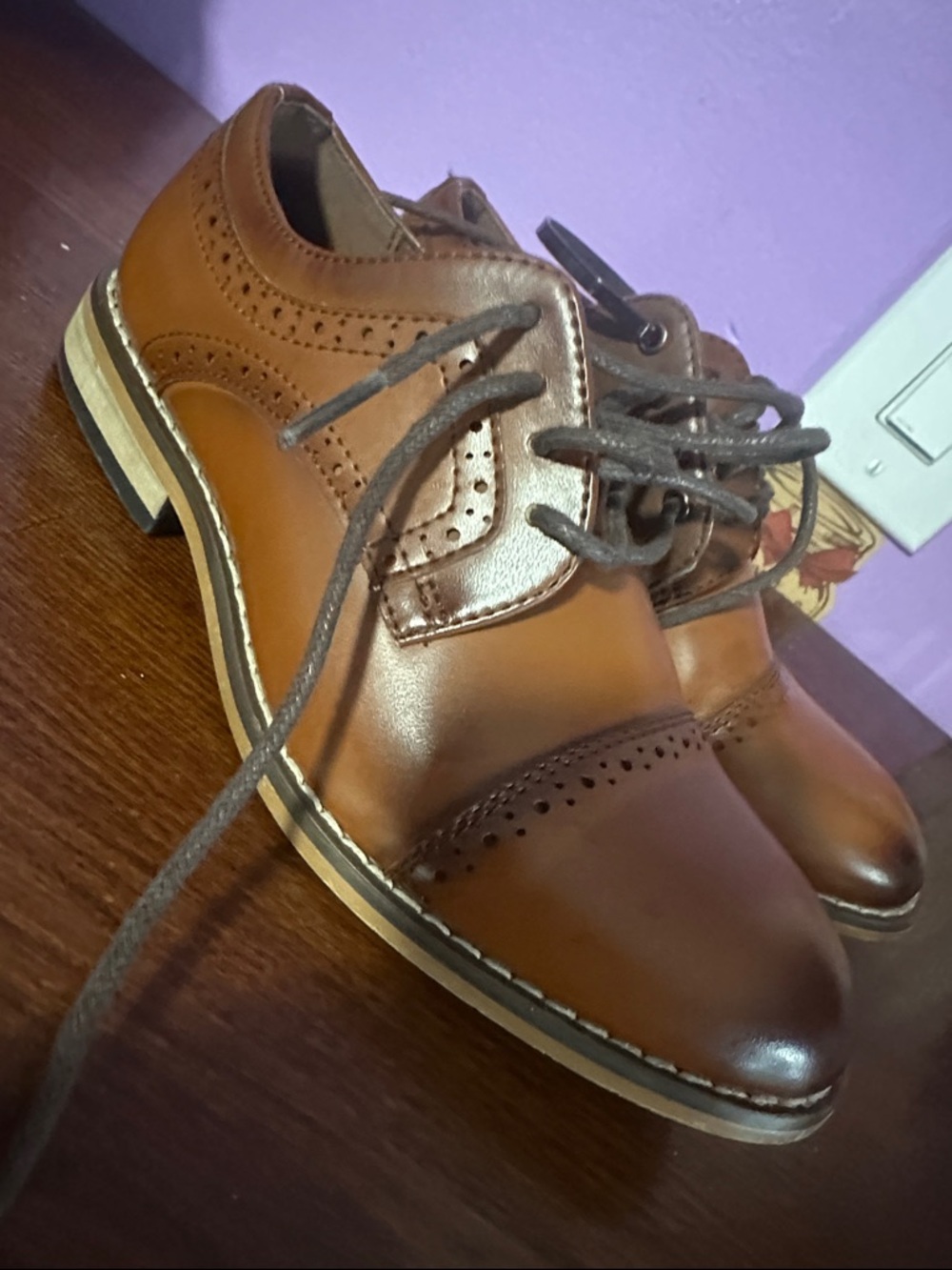 Stacy Adams Cognac Brown Wingtip Derby Shoes